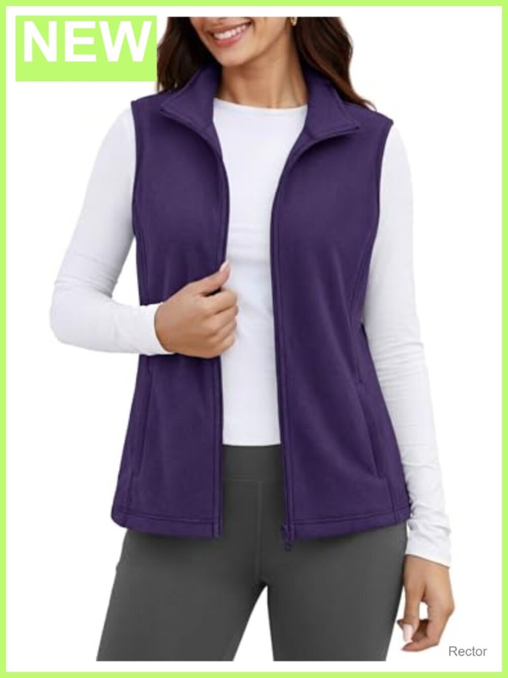 Women's Fleece Vest Sleeveless Lightweight Zip Jacket with Pockets